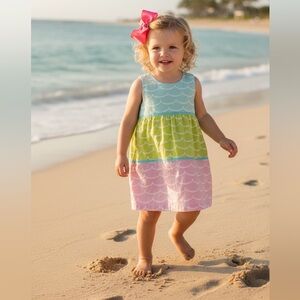 Bailey Boys Classics Toddler Girl Pastel Colorblock Dress Size 4